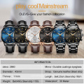 OLEVS Brand Wristwatch Fashion Business Sports Style Quartz Core watch Stainless steel waterproof Real Three-Eye Men's Watches